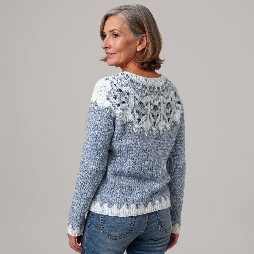 Jasmin | Strukturierter Strickpullover in Hellblau