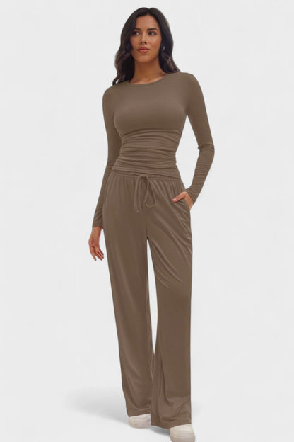 Janice | Langarmshirt & weite Hose Set