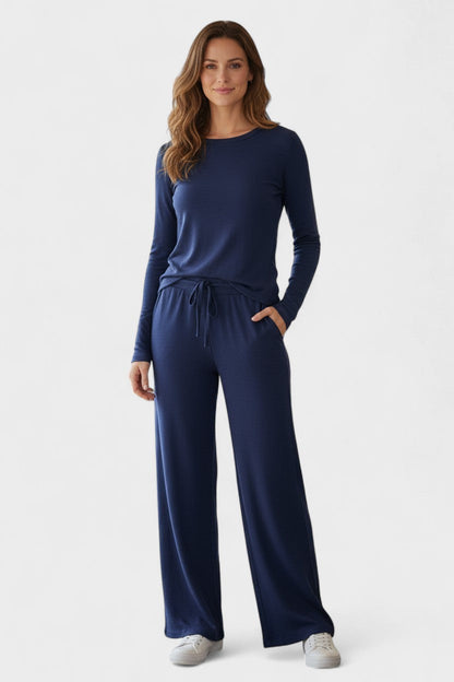 Janice | Langarmshirt & weite Hose Set