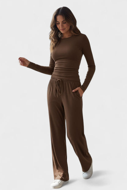 Janice | Langarmshirt & weite Hose Set
