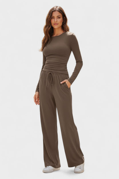 Janice | Langarmshirt & weite Hose Set