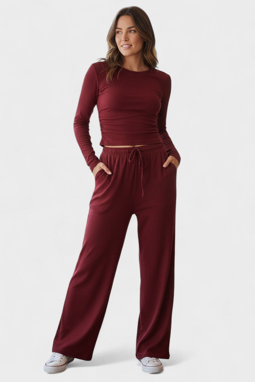 Janice | Langarmshirt & weite Hose Set