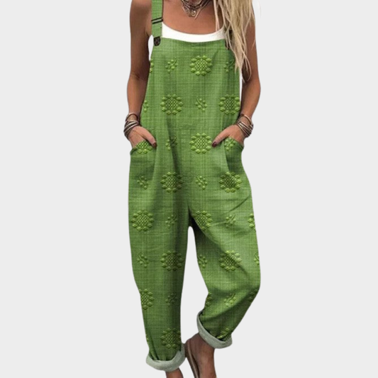 Ellen | Latzhose in Grün mit Struktur