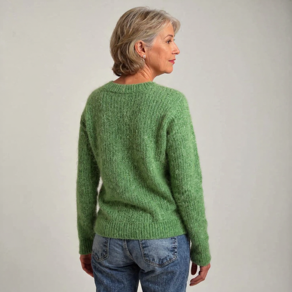 Johanna | Strickpullover mit Schafmotiv in Grün