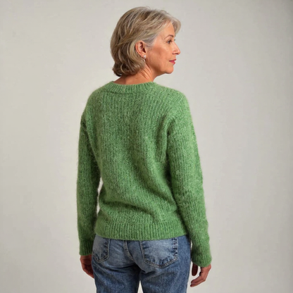 Johanna | Strickpullover mit Schafmotiv in Grün