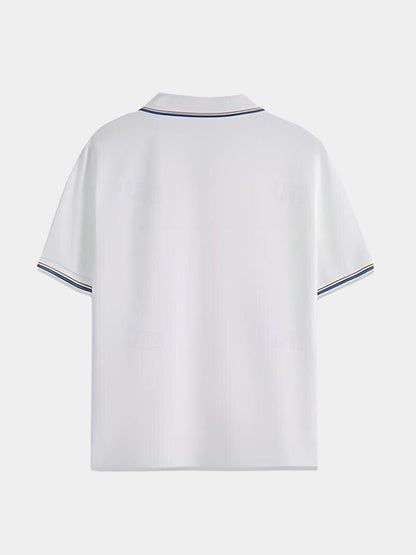 Jonas | Schwarzes Poloshirt mit offenem Kragen
