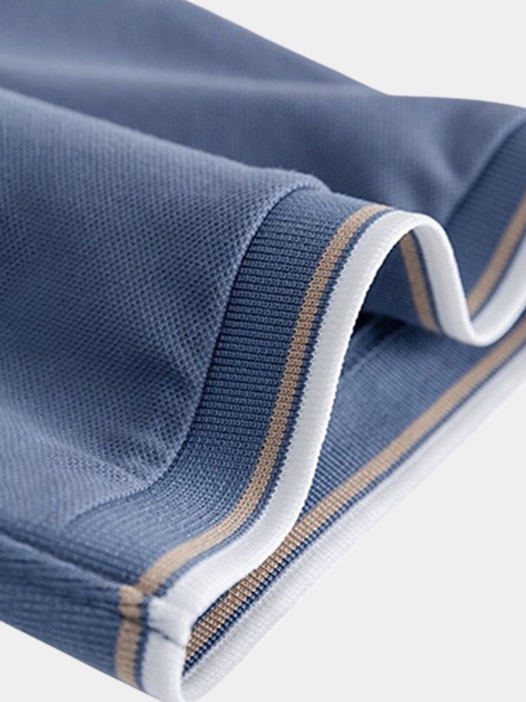 Jonas | Schwarzes Poloshirt mit offenem Kragen