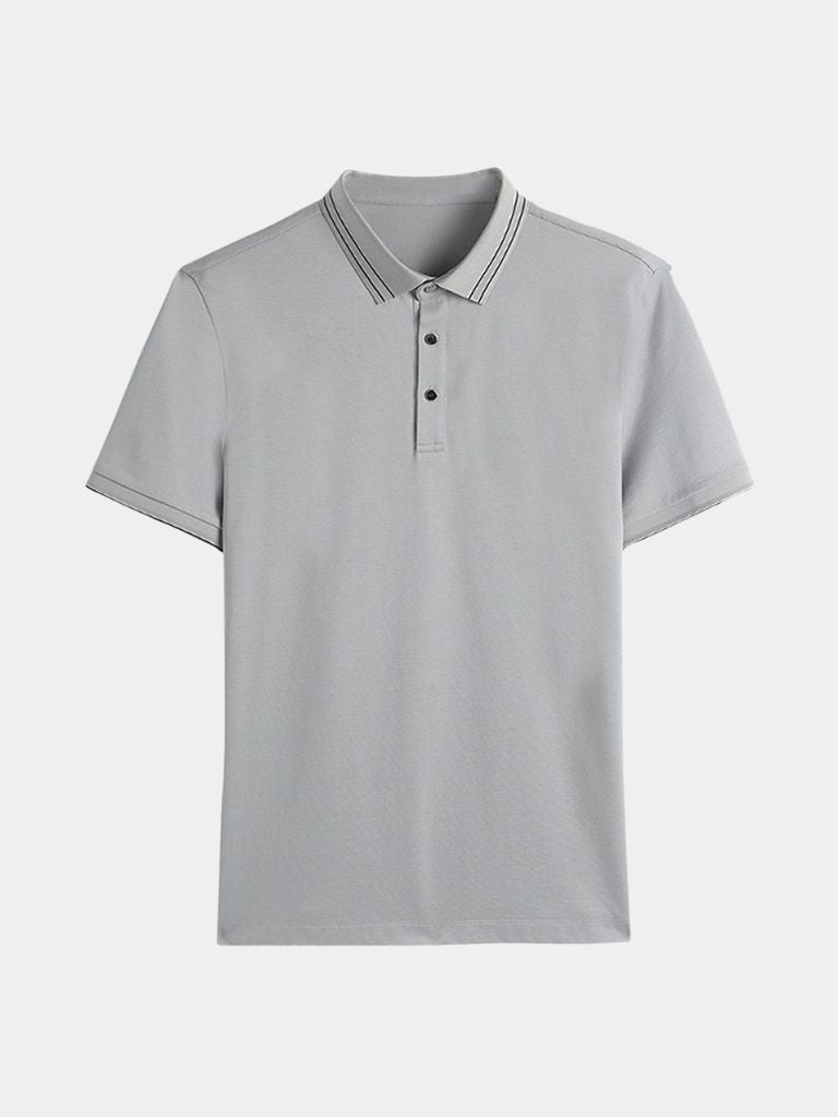 Josef | Schwarzes Poloshirt mit Kontrastdetails