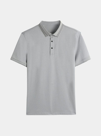 Josef | Schwarzes Poloshirt mit Kontrastdetails