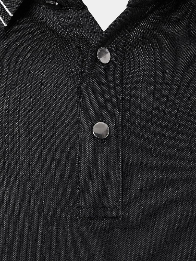 Josef | Schwarzes Poloshirt mit Kontrastdetails
