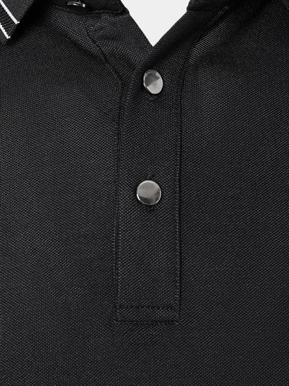 Josef | Schwarzes Poloshirt mit Kontrastdetails