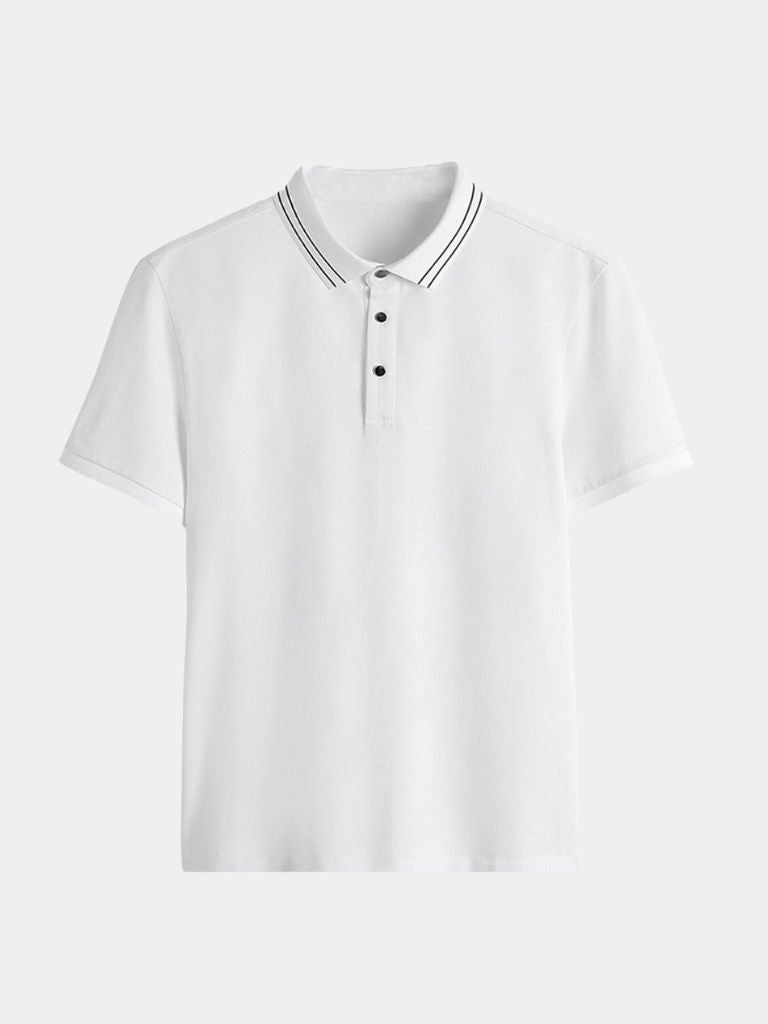 Josef | Schwarzes Poloshirt mit Kontrastdetails