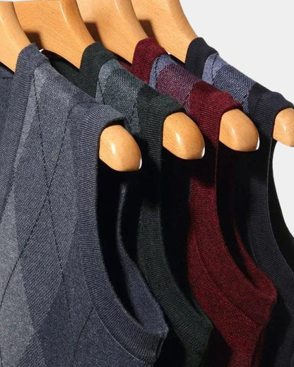 Jonathan | Grauer Argyle-Strickpullunder