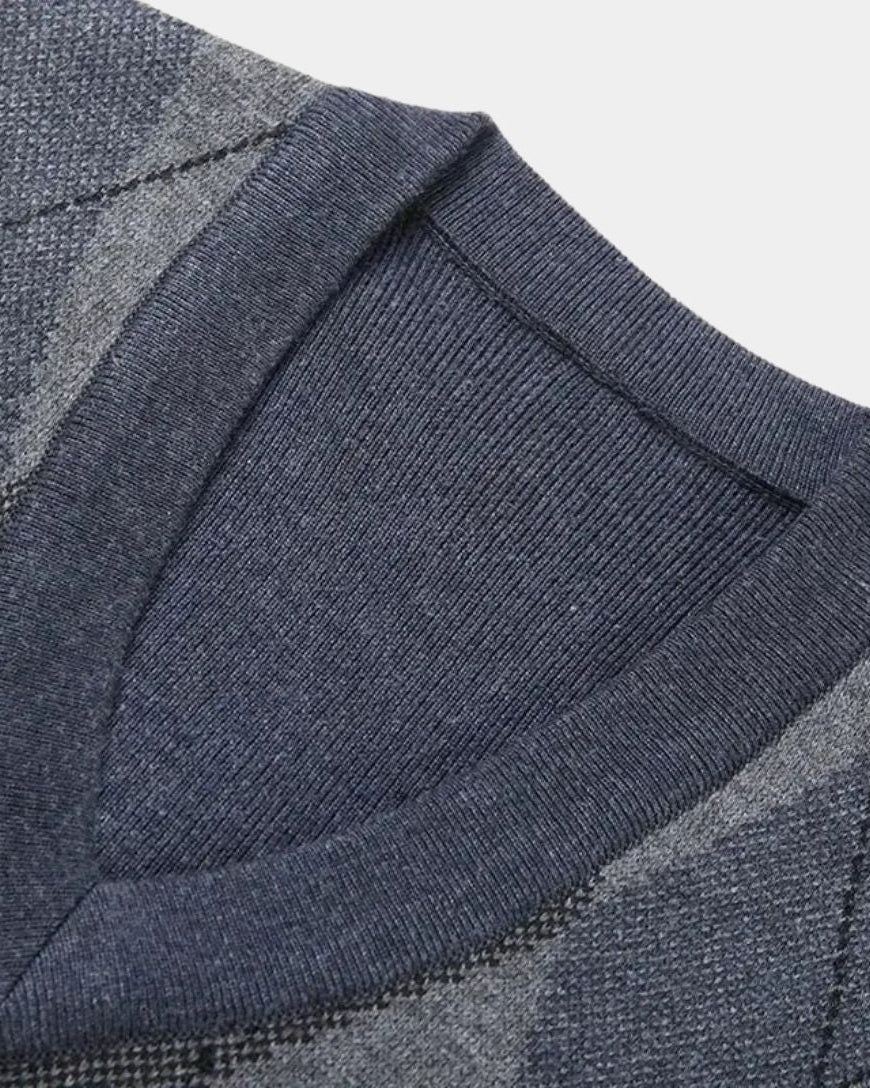 Jonathan | Grauer Argyle-Strickpullunder