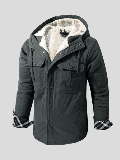 Jonathan | Schwarze Winterjacke mit Teddyfutter