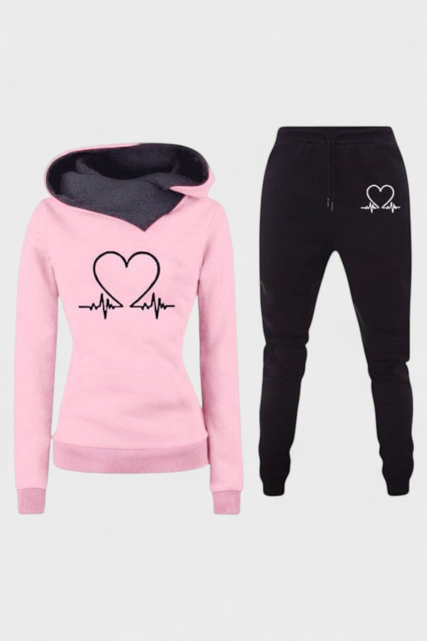 Josephine | Hoodie mit Herzmotiv & Jogginghose Set