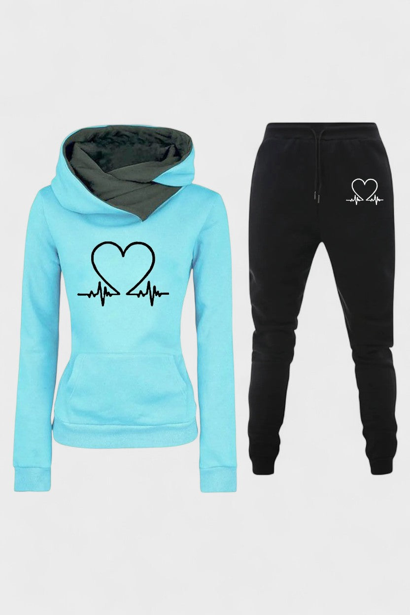 Josephine | Hoodie mit Herzmotiv & Jogginghose Set