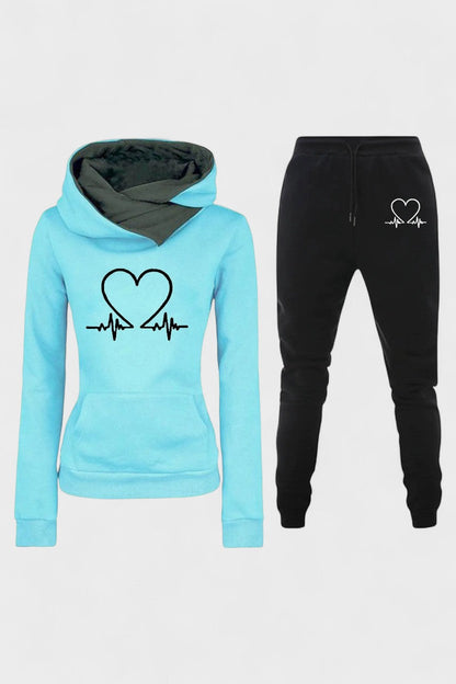 Josephine | Hoodie mit Herzmotiv & Jogginghose Set