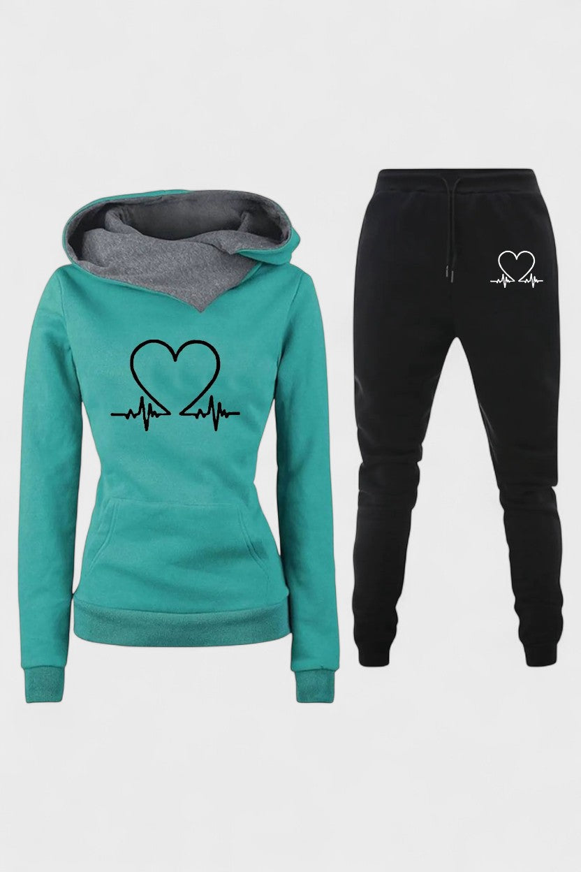 Josephine | Hoodie mit Herzmotiv & Jogginghose Set