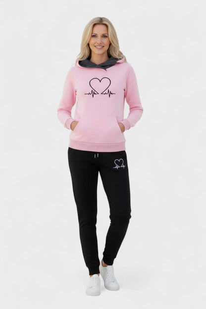 Josephine | Hoodie mit Herzmotiv & Jogginghose Set