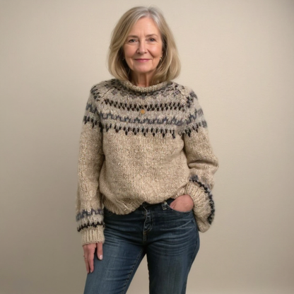 Karin | Norwegerpullover in Taupe