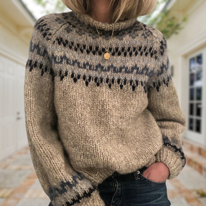 Karin | Norwegerpullover in Taupe