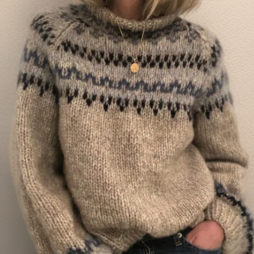 Karin | Norwegerpullover in Taupe