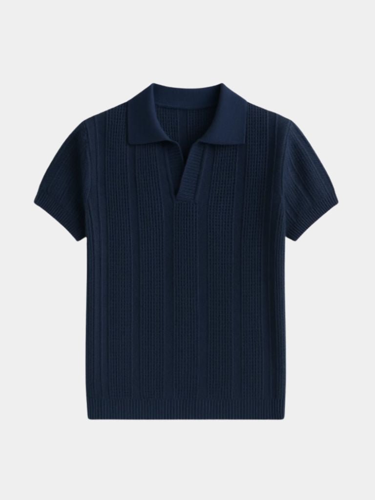 Karl | Cremefarbenes Poloshirt mit Struktur