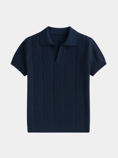 Karl | Cremefarbenes Poloshirt mit Struktur