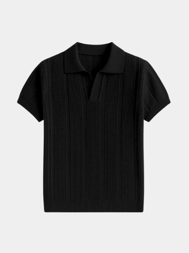 Karl | Cremefarbenes Poloshirt mit Struktur