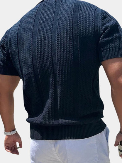Karl | Cremefarbenes Poloshirt mit Struktur