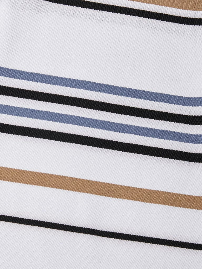 Knut | Weißes Poloshirt mit mehrfarbigen Streifen