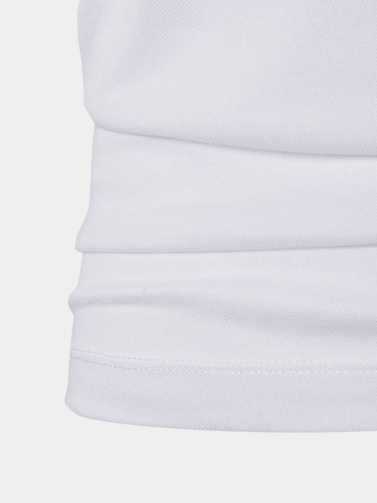Knut | Weißes Poloshirt mit mehrfarbigen Streifen