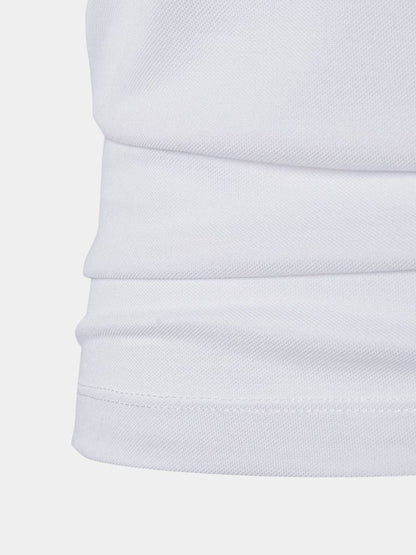 Knut | Weißes Poloshirt mit mehrfarbigen Streifen