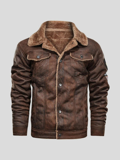 Knut | Braune Jacke mit Teddykragen