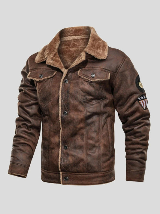 Knut | Braune Jacke mit Teddykragen