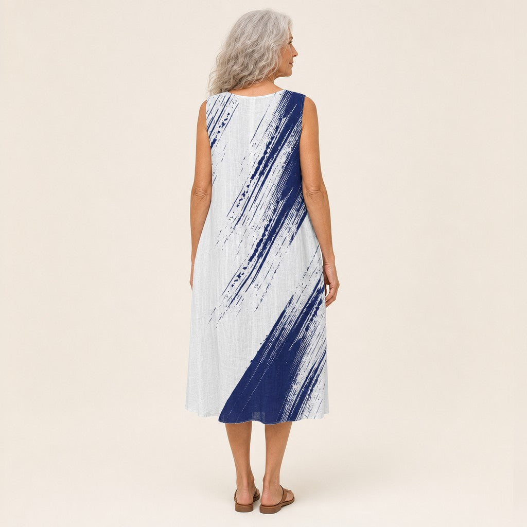 Regina | Ärmelloses Sommerkleid mit Pinselstrichen