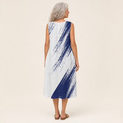 Regina | Ärmelloses Sommerkleid mit Pinselstrichen