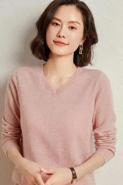 Catrin | Roter Pullover mit V-Ausschnitt