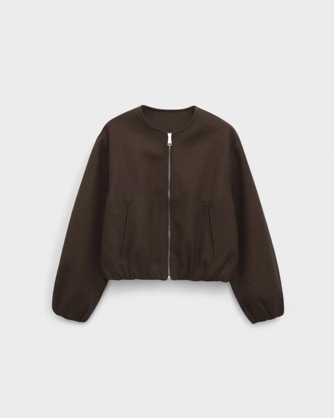 Catrin | Kurze braune Bomberjacke