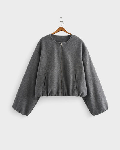 Catrin | Kurze braune Bomberjacke