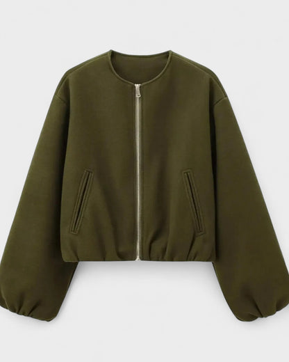 Catrin | Kurze braune Bomberjacke