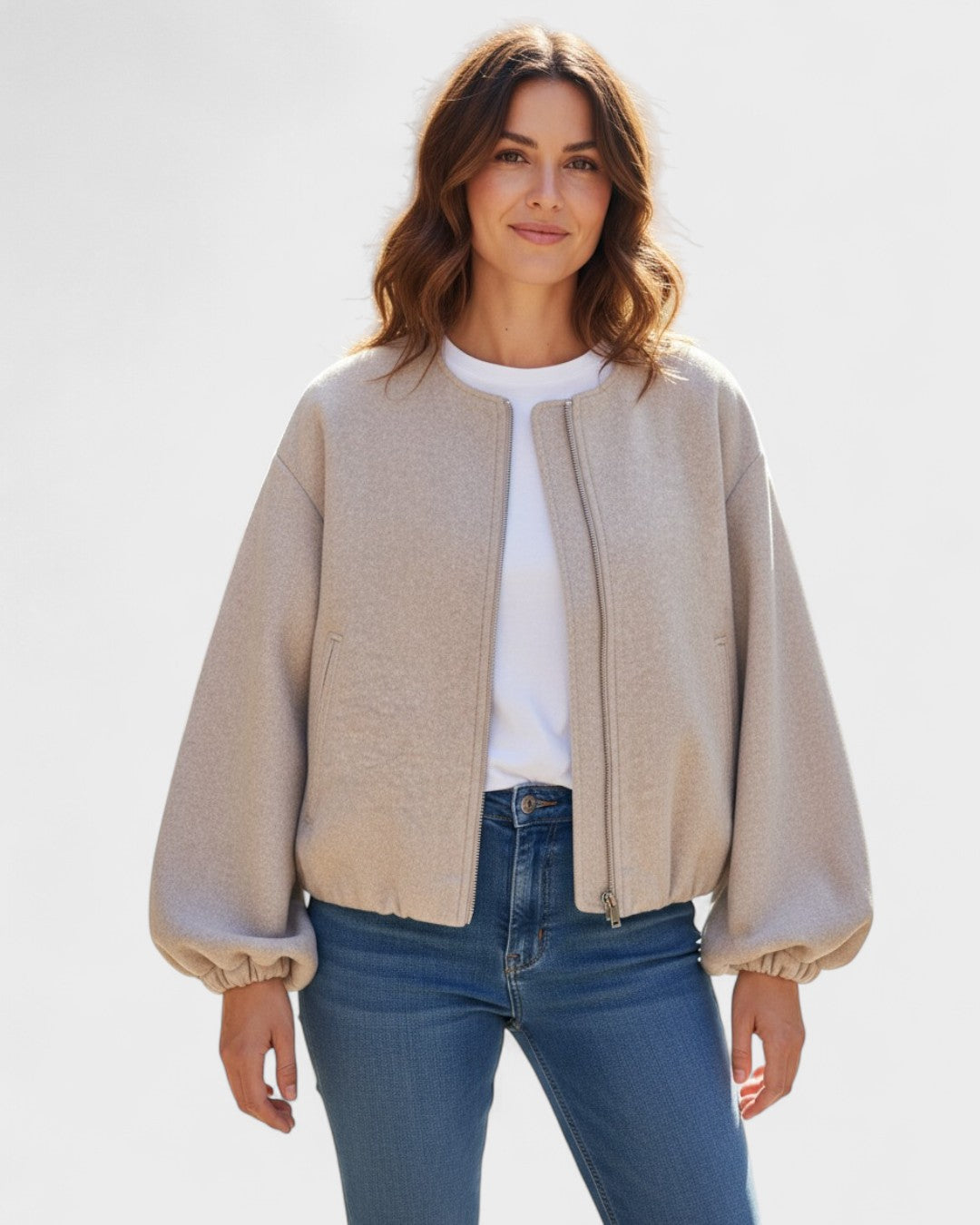 Catrin | Kurze braune Bomberjacke