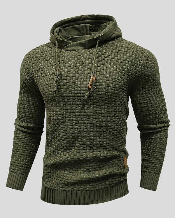 Karsten | Grauer Struktur-Strick-Hoodie