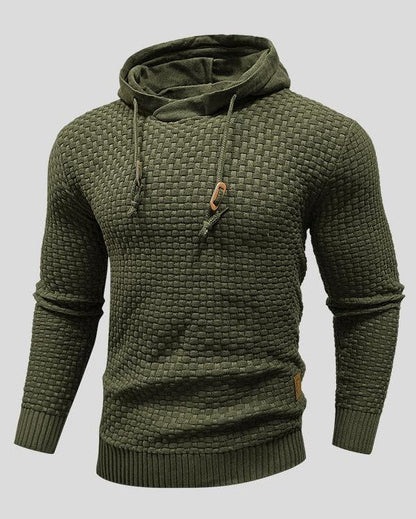 Karsten | Grauer Struktur-Strick-Hoodie
