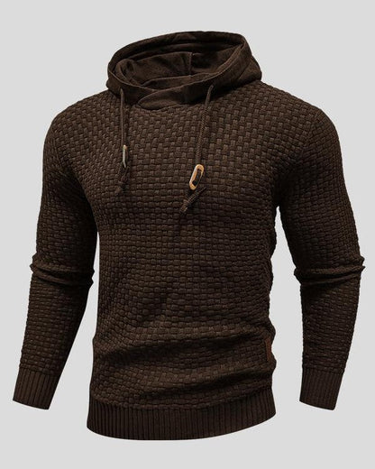 Karsten | Grauer Struktur-Strick-Hoodie