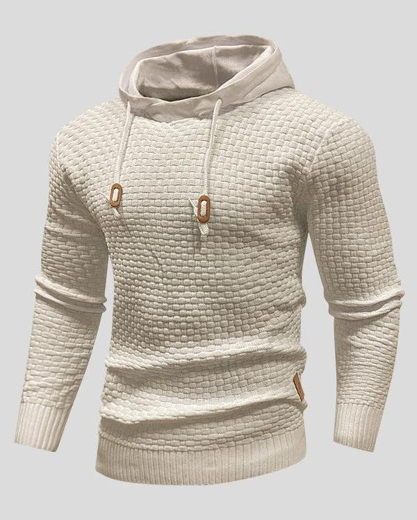 Karsten | Grauer Struktur-Strick-Hoodie