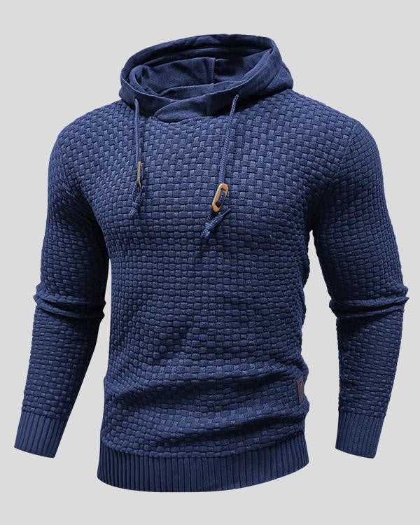 Karsten | Grauer Struktur-Strick-Hoodie