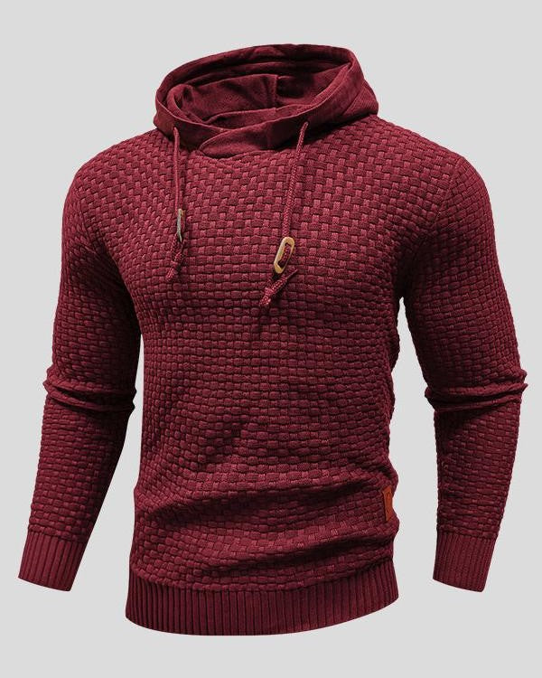 Karsten | Grauer Struktur-Strick-Hoodie