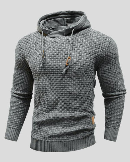 Karsten | Grauer Struktur-Strick-Hoodie